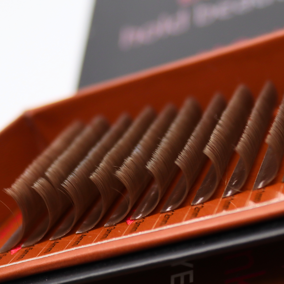 Easy Fan Medium Brown Lash Tray 0.07