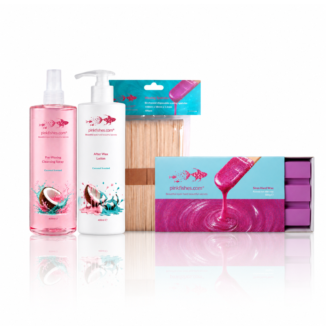 Pinkfishes Hard Wax Starter Kit with After Wax Lotion.