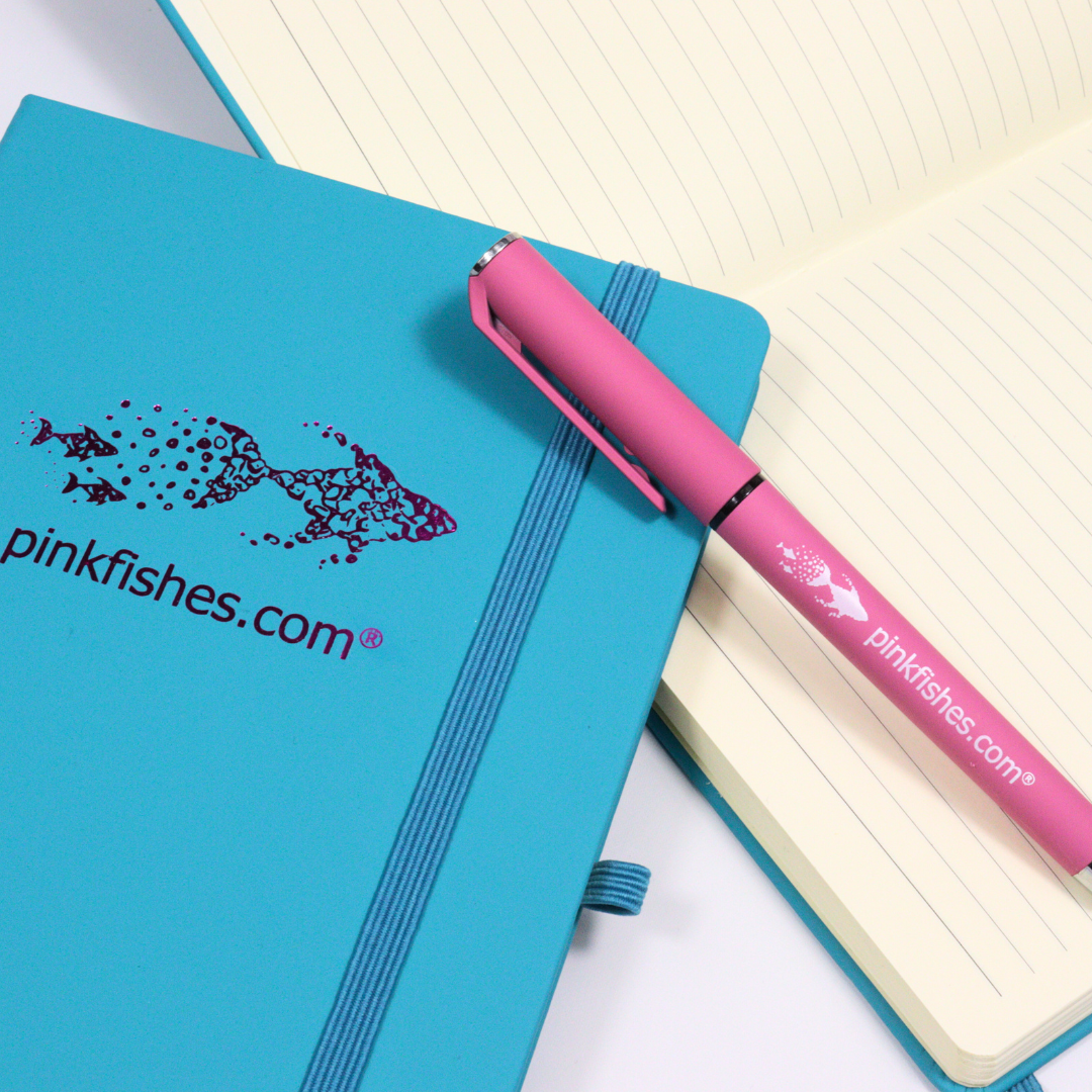 A5 Pinkfishes Hardback Lined Notebook