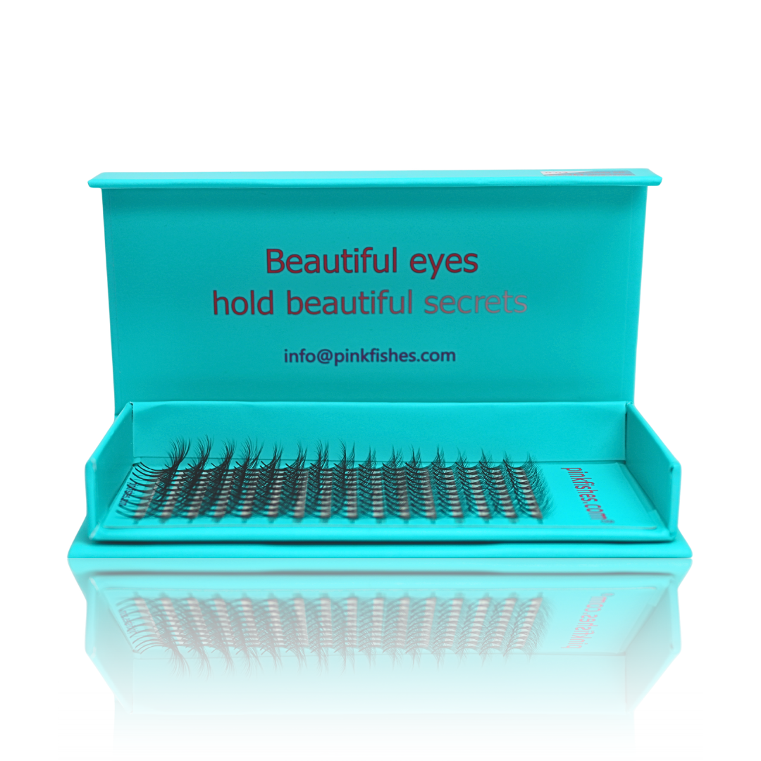 Double Layered Fans Lash Tray 6D Blue Tray Black Lashes (Clearance)