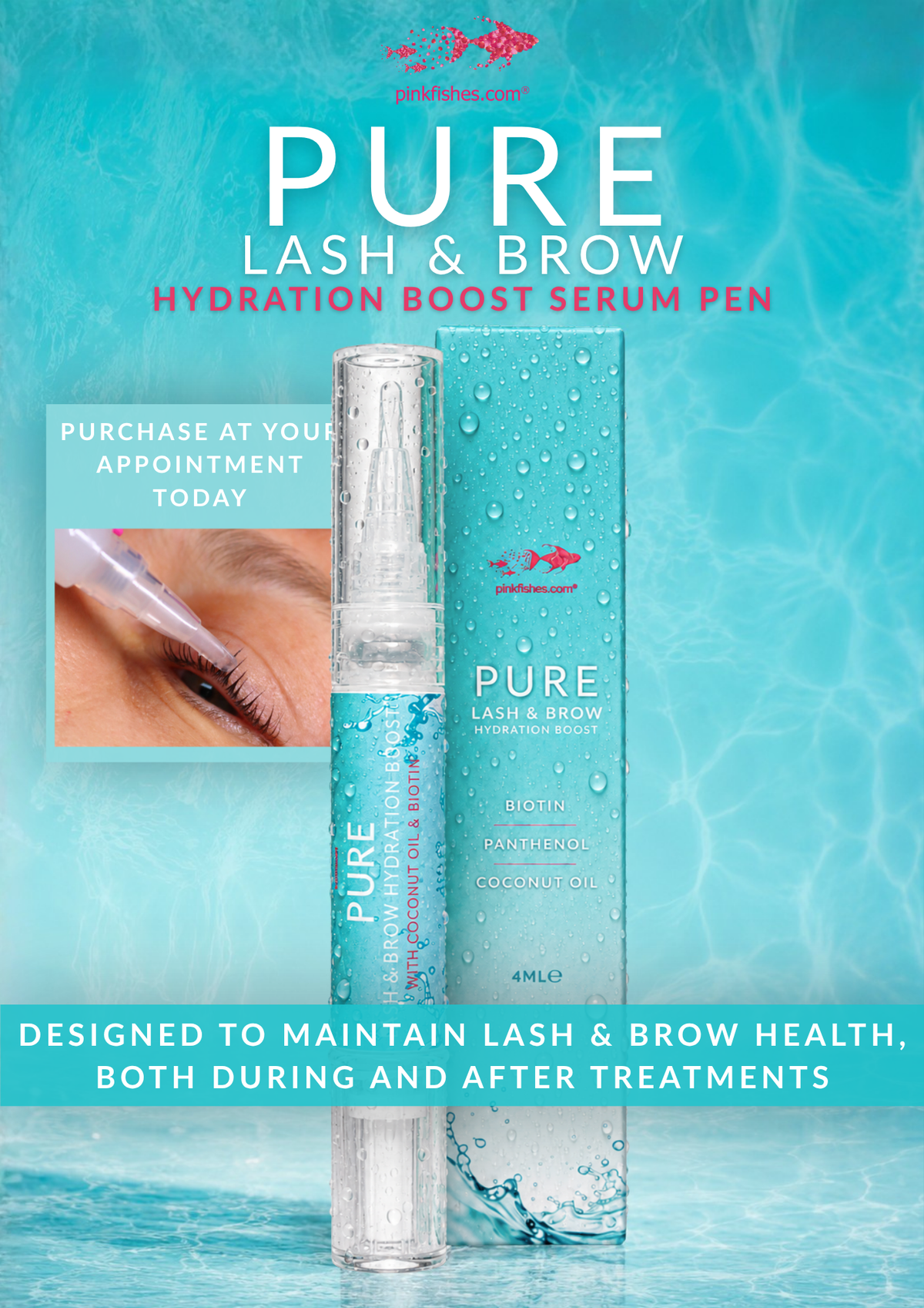 Pure Lash & Brow Aftercare Retail Poster