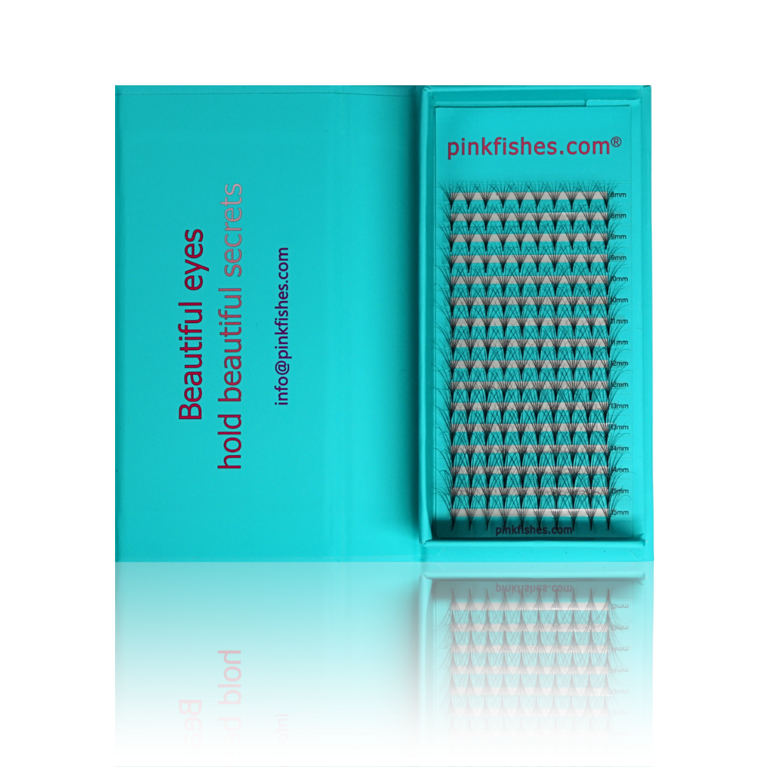 Double Layered Fans Lash Tray 6D Blue Tray Black Lashes (Clearance)