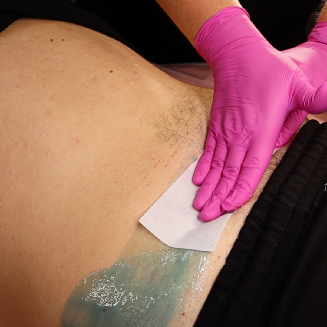 Using a Pinkfishes Wax Strip on the back.
