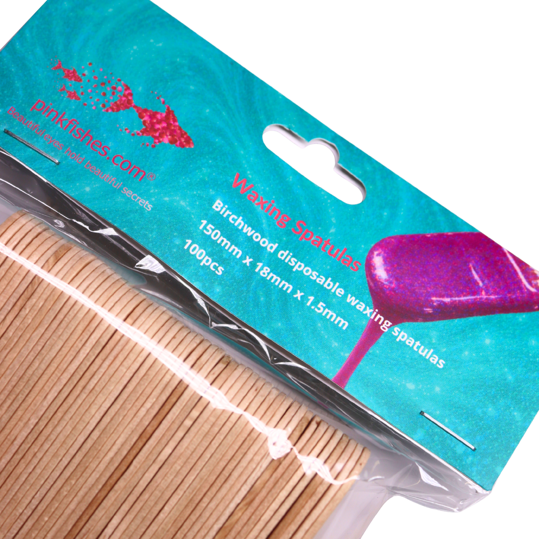Close up of Pinkfishes Waxing Spatulas.