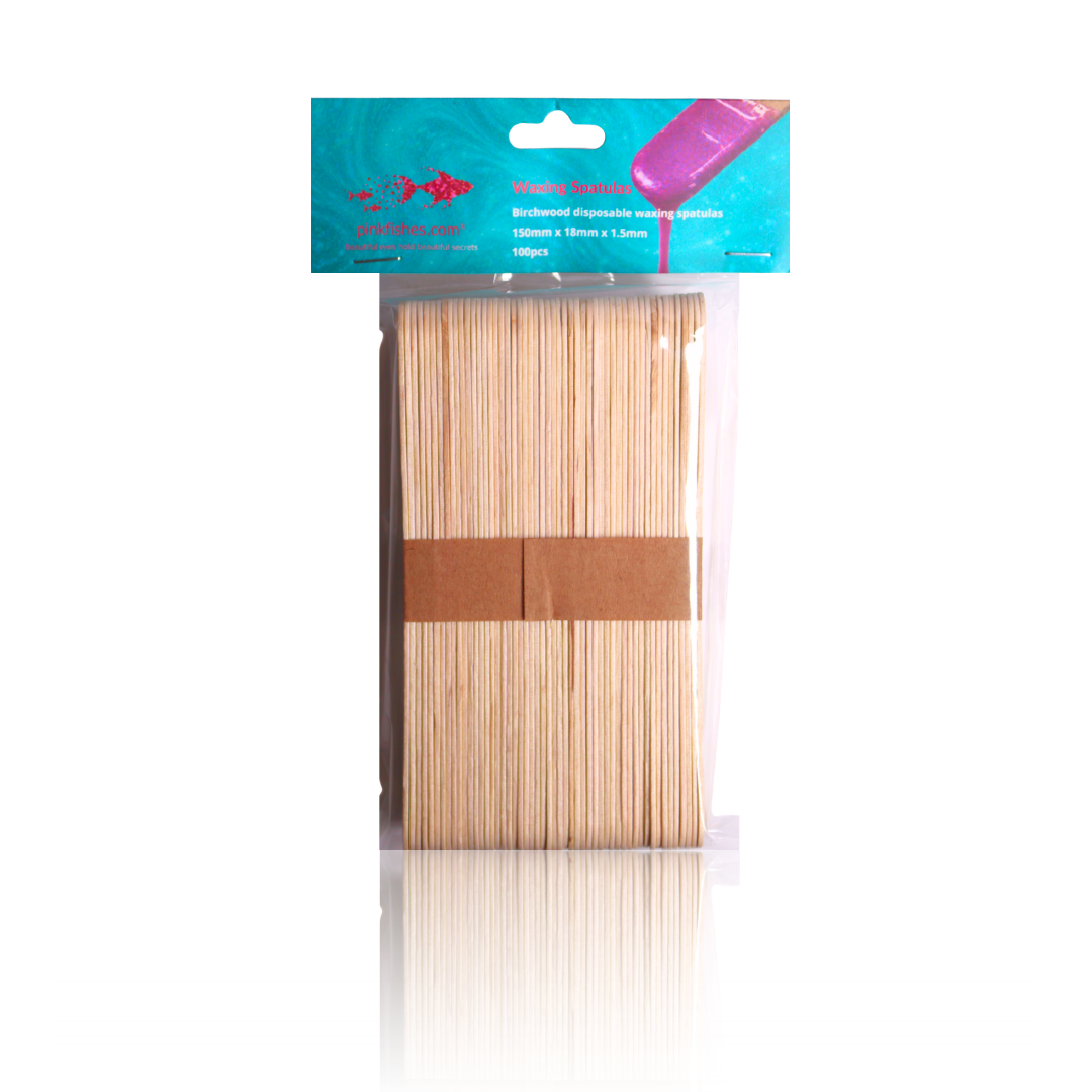 Pinkfishes Waxing Spatulas in packaging.